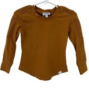 Posh Kiddos Camel Brown Long Sleeve Biker Shirt Size 1T